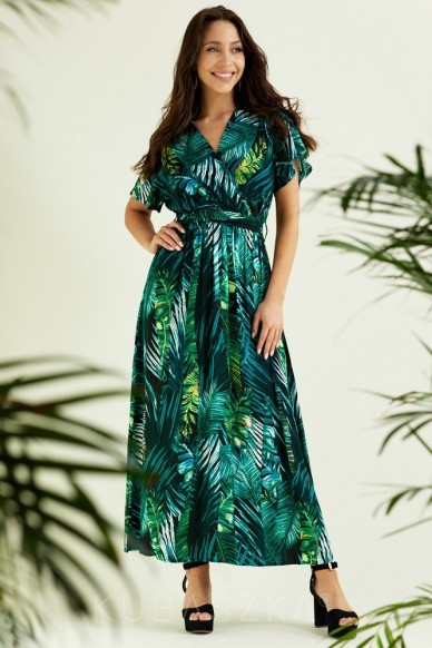 Sukienka Martyna w tropikalne liście