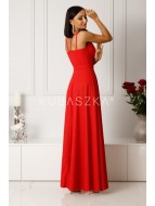 Długa sukienka Parisse- czerwona z poświatą