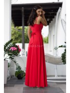 Długa sukienka Parisse -czerwona gładka