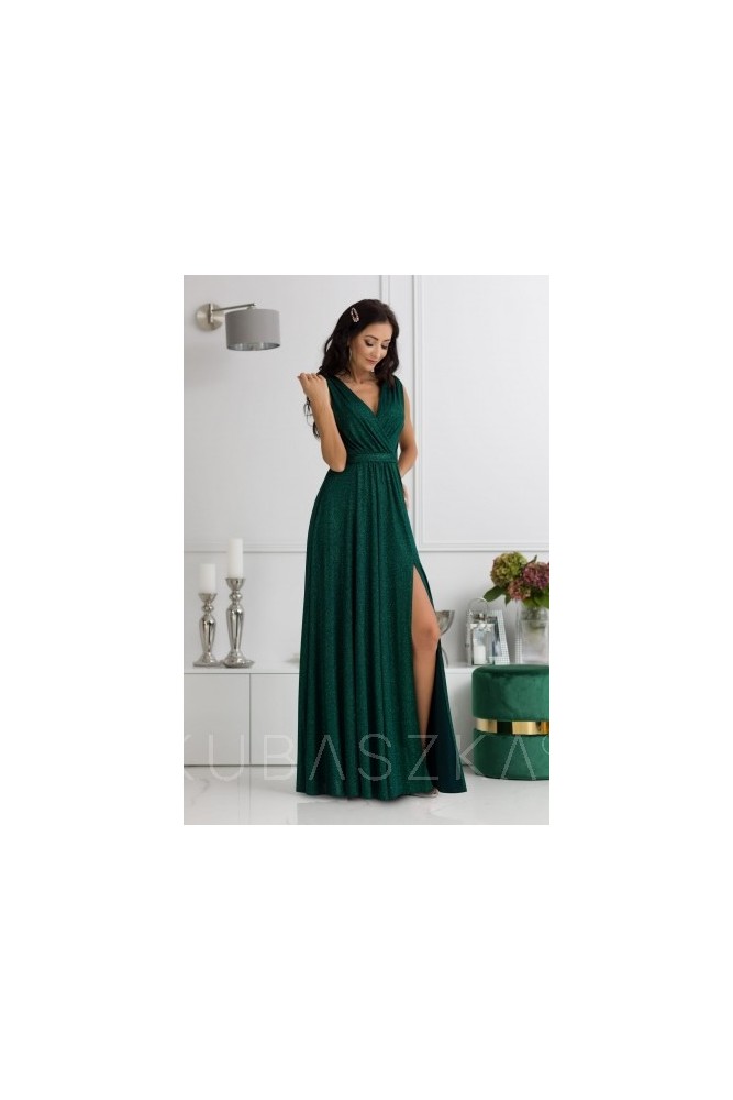 Długa sukienka Salma- zieleń poświata