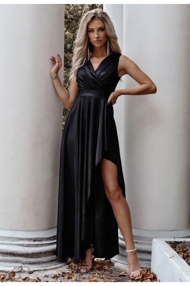 Sukienka Amy asymetryczna - czerń poświata