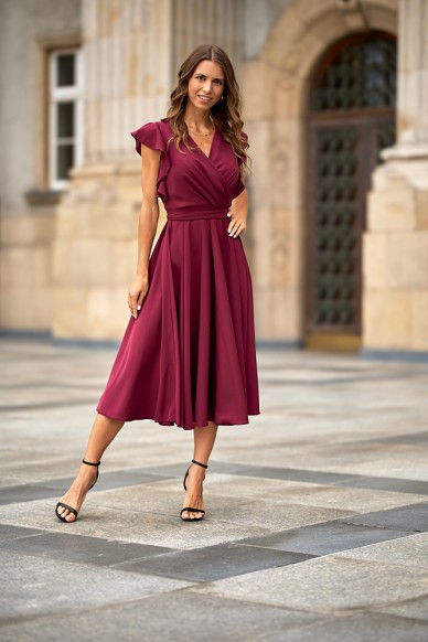 Sukienka Sophie midi - bordo